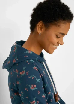 Kapuzensweatshirt mit Kordeln aus reiner Baumwolle