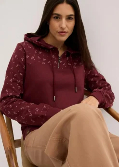 Kapuzensweatshirt mit Reißverschluss aus reiner Baumwolle