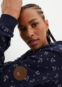 Kapuzensweatshirt mit Reißverschluss aus reiner Baumwolle