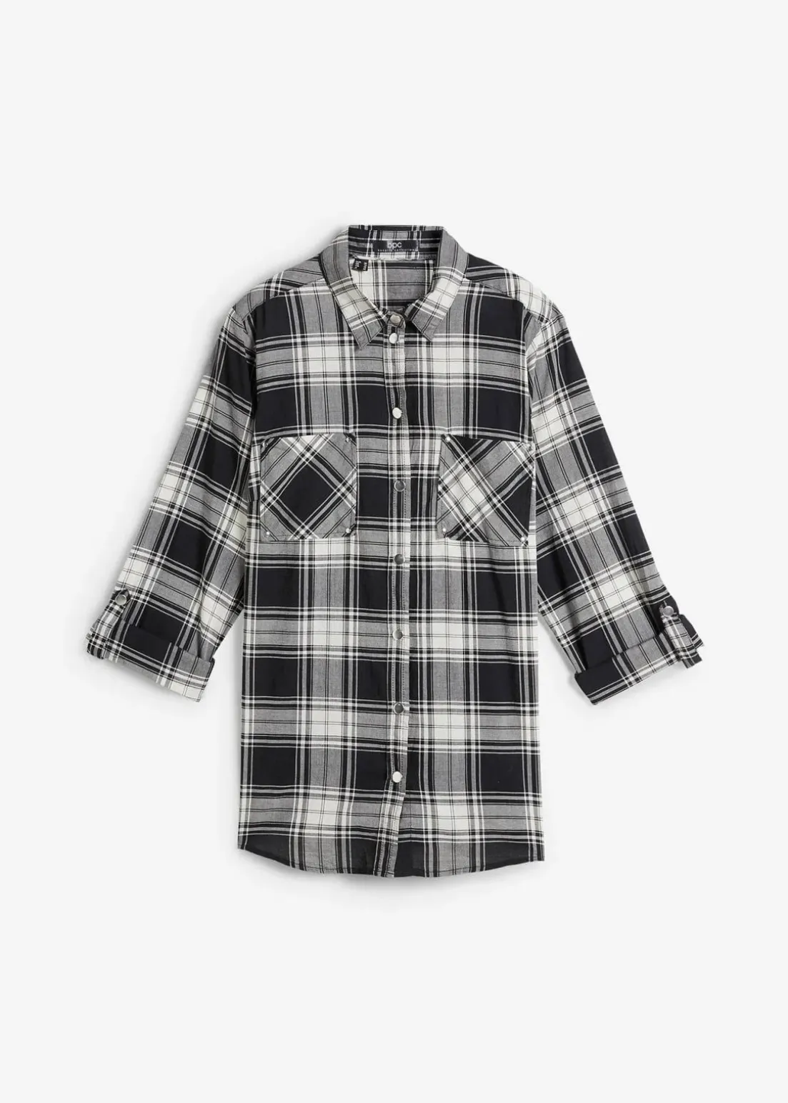 Karierte Hemdbluse aus reiner Baumwolle