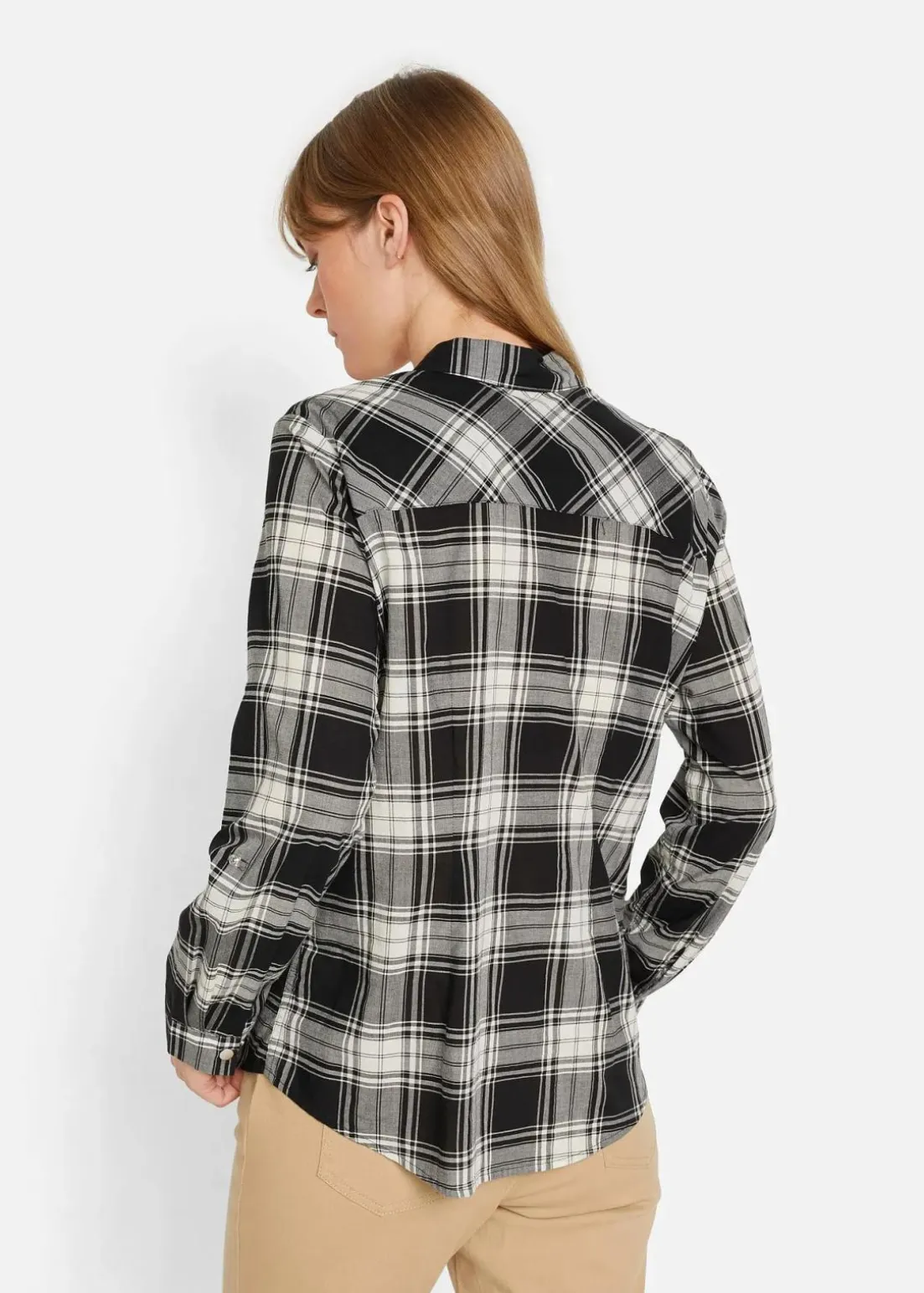 Karierte Hemdbluse aus reiner Baumwolle