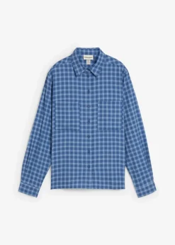 Karierte Hemdbluse aus reiner Baumwolle