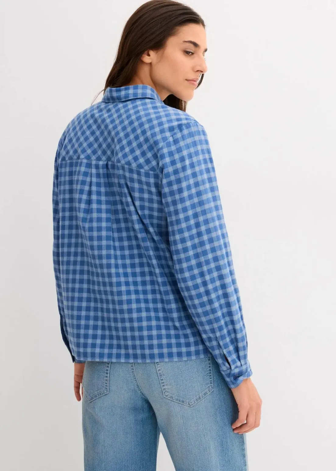 Karierte Hemdbluse aus reiner Baumwolle