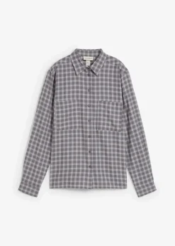 Karierte Hemdbluse aus reiner Baumwolle