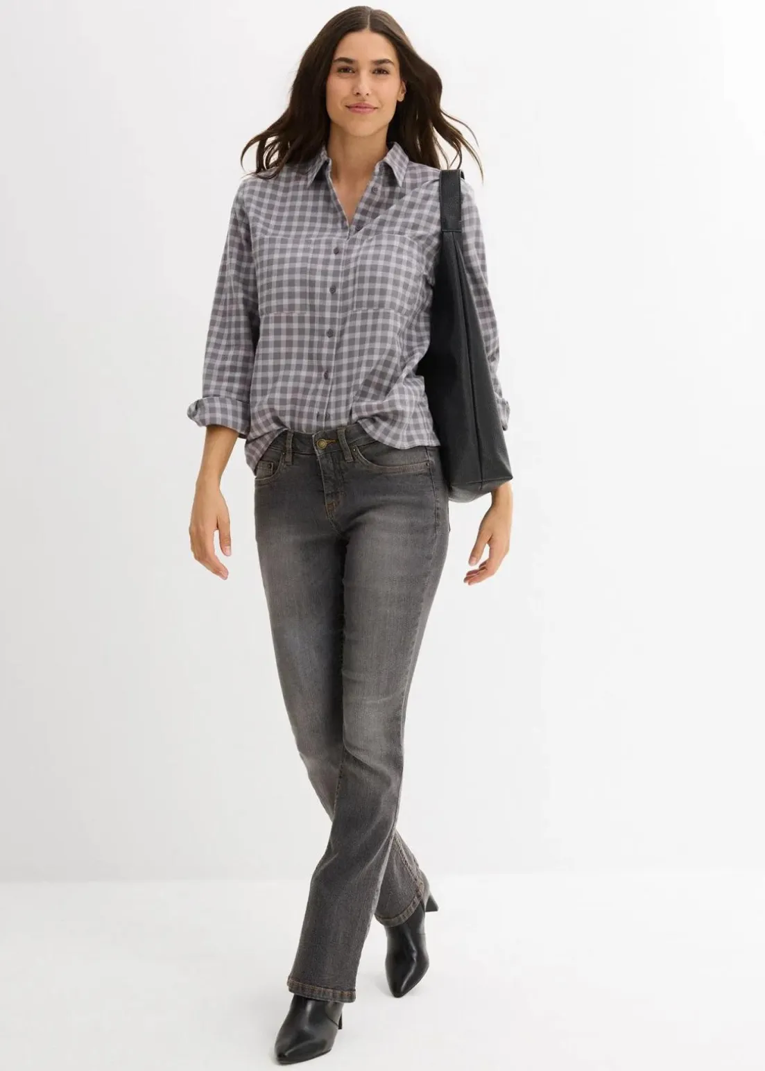 Karierte Hemdbluse aus reiner Baumwolle