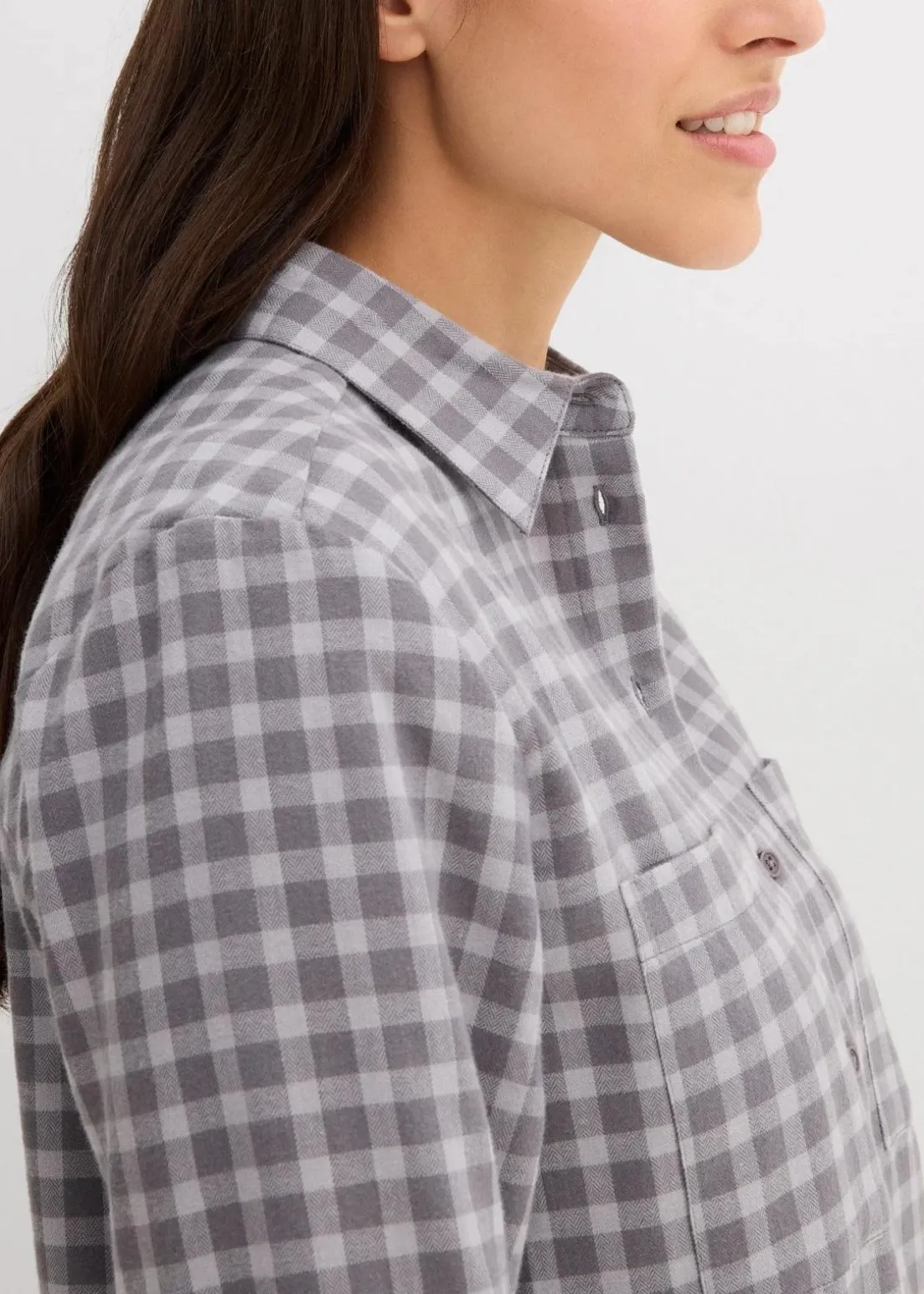 Karierte Hemdbluse aus reiner Baumwolle
