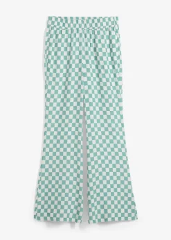 Karierte Marlenehose aus fließender Viskose