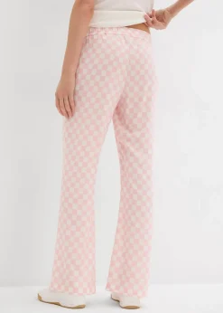 Karierte Marlenehose aus fließender Viskose