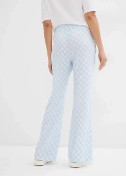 Karierte Marlenehose aus fließender Viskose