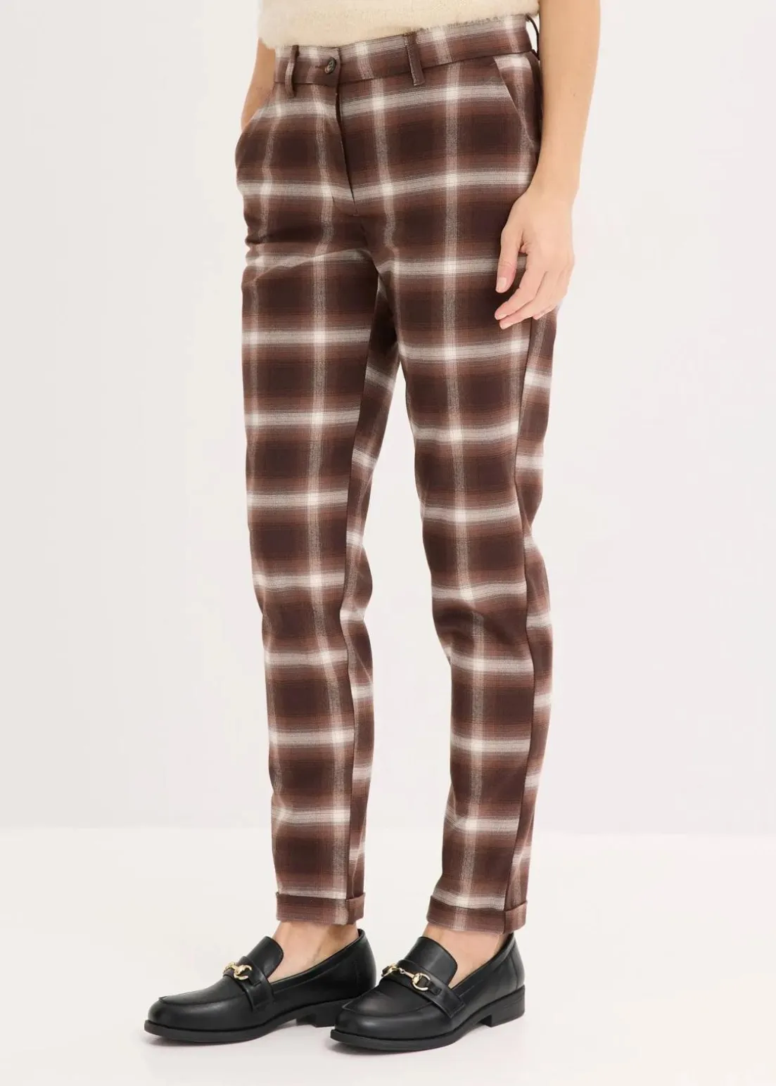 Karohose mit Umschlag