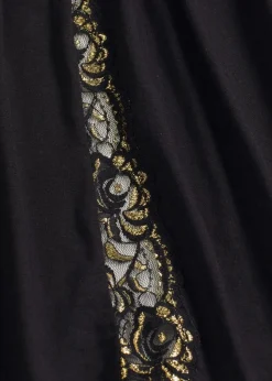 Kimono Morgenmantel mit zarter Glitzerspitze