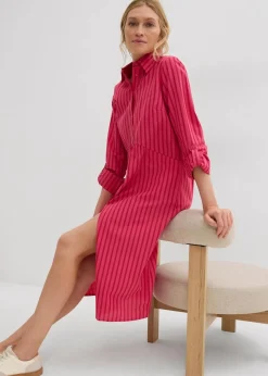 Kleid mit Hemdkragen aus reiner Baumwolle
