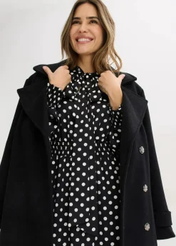 Kleid mit Schluppenkragen aus fließendem Satin