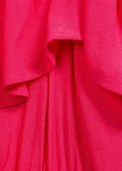 Kleid mit Volants aus strukturierter Viskose