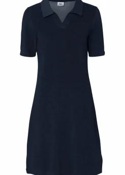 Knieumspielendes Frottee-Kleid mit Polokragen