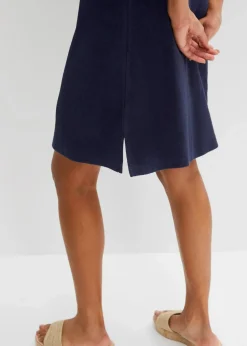 Knieumspielendes Frottee-Kleid mit Polokragen