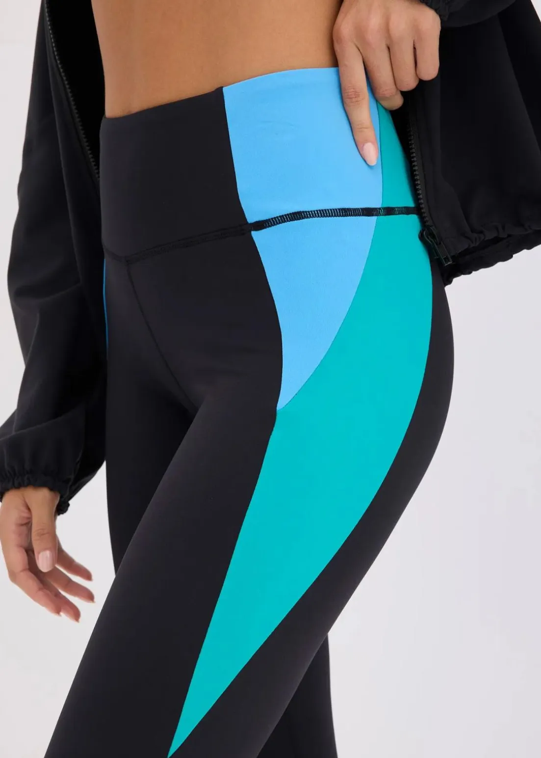 Komfort-Sport-Leggings in Kontrastfarben, schnelltrocknend