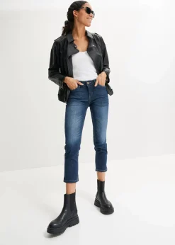 Komfort-Stretch-7/8-Jeans mit Schlitz