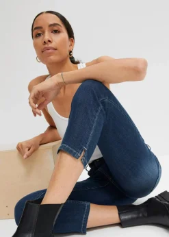 Komfort-Stretch-7/8-Jeans mit Schlitz