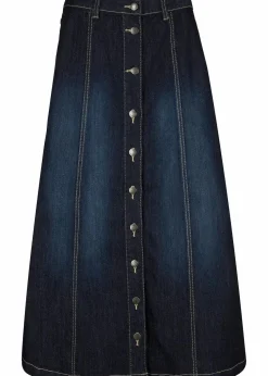 Komfort-Stretch-Jeansrock, Midi-Länge