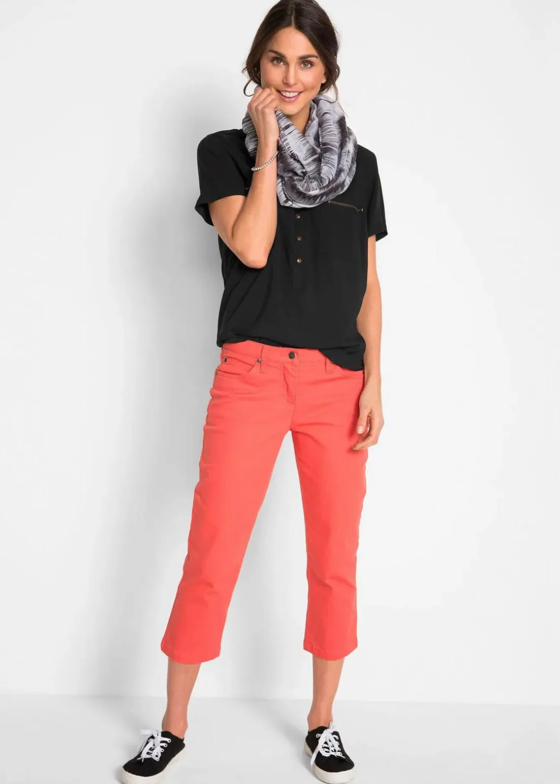 Kurzarmbluse aus fließender Viskose