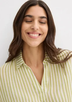 Kurzarmbluse aus fließender Viskose