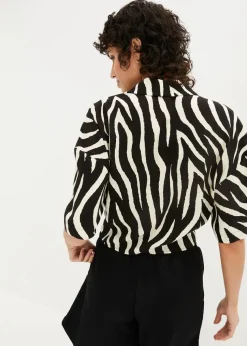 Kurzarmbluse aus fließender Viskose