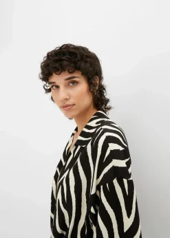 Kurzarmbluse aus fließender Viskose