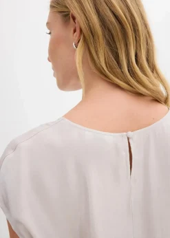 Kurzarmbluse aus glänzendem Satin