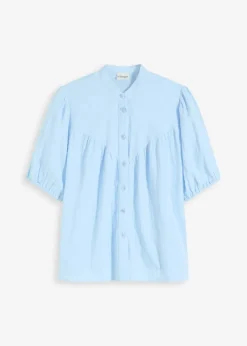 Kurzarmbluse aus luftigem Musselin