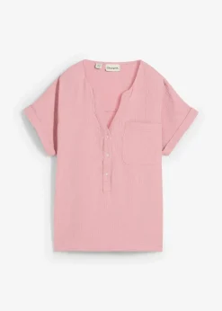 Kurzarmbluse aus Musselin