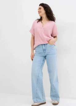 Kurzarmbluse aus Musselin