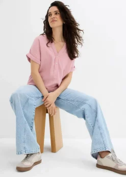 Kurzarmbluse aus Musselin