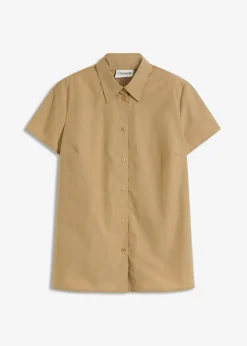 Kurzarmbluse aus Popeline