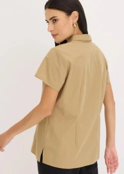 Kurzarmbluse aus Popeline