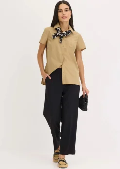 Kurzarmbluse aus Popeline