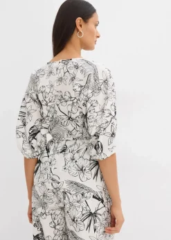 Kurzarmbluse aus reiner Baumwolle