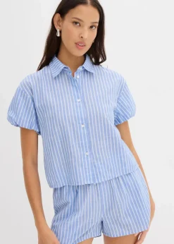 Kurzarmbluse aus reiner Baumwolle