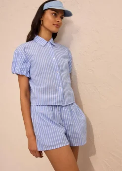 Kurzarmbluse aus reiner Baumwolle