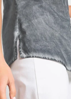 Kurzarmbluse aus reiner Baumwolle