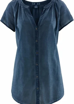 Kurzarmbluse aus reiner Baumwolle