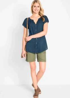 Kurzarmbluse aus reiner Baumwolle