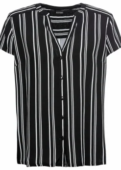 Kurzarmbluse aus reiner Viskose