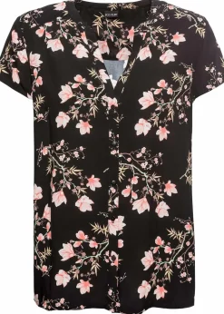 Kurzarmbluse aus reiner Viskose