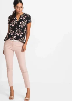 Kurzarmbluse aus reiner Viskose