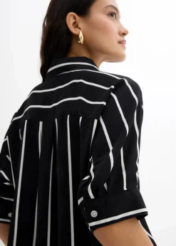 Kurzarmbluse aus strukturiertem Crêpe