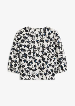 Kurzarmbluse aus strukturiertem Material