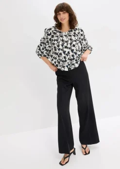 Kurzarmbluse aus strukturiertem Material