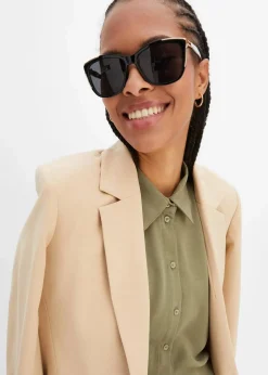 Kurzarmbluse mit recyceltem Polyester