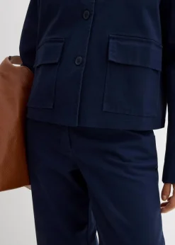 Kurze Übergangsjacke aus elastischem Bio-Baumwoll-Mix